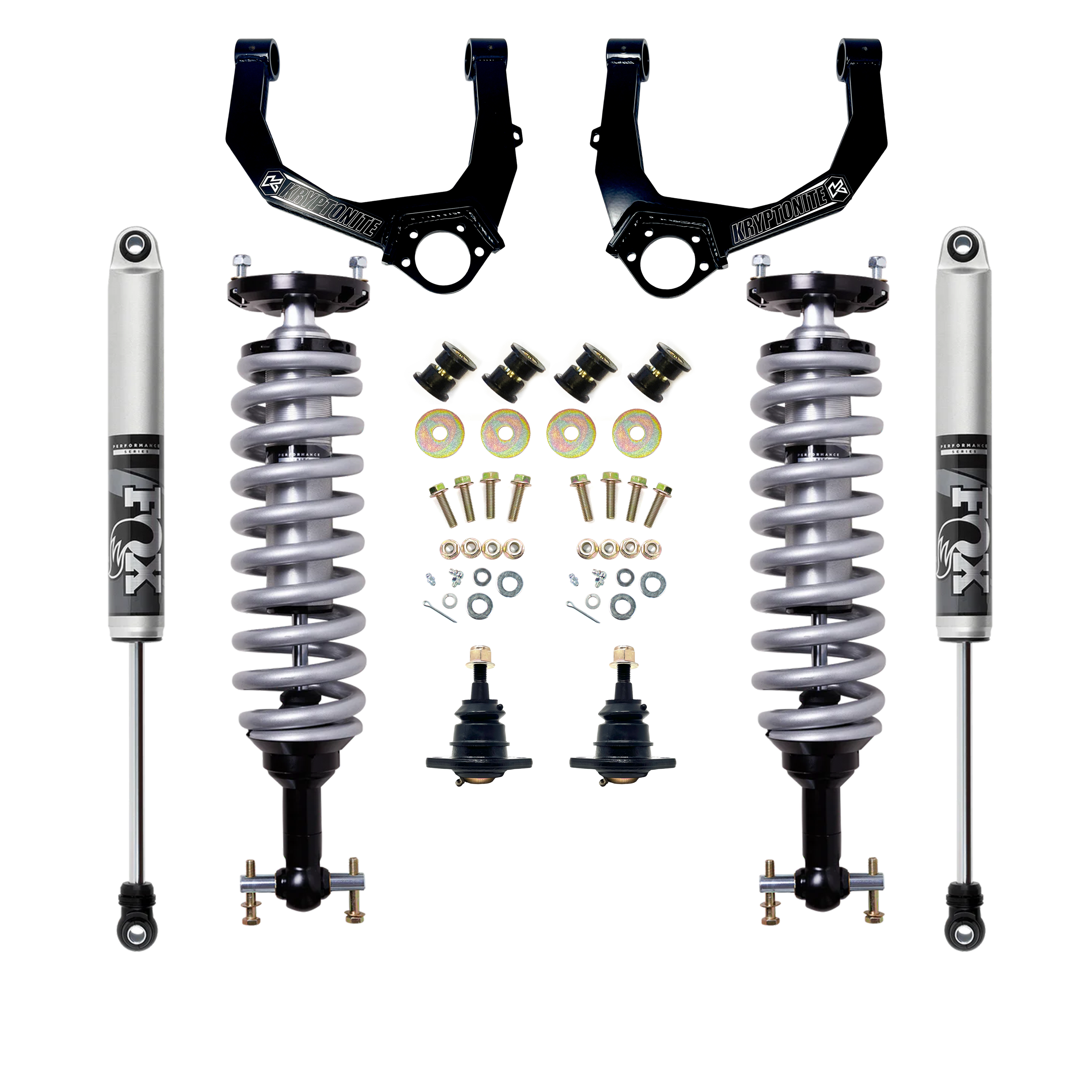 STAGE 3 LEVELING KIT WITH FOX 2.5 SHOCKS FOR 1/2 TON 6 LUG TRUCKS STAGE 3 LEVELING KIT WITH FOX 2.5 SHOCKS FOR 1/2 TON 6 LUG TRUCKS