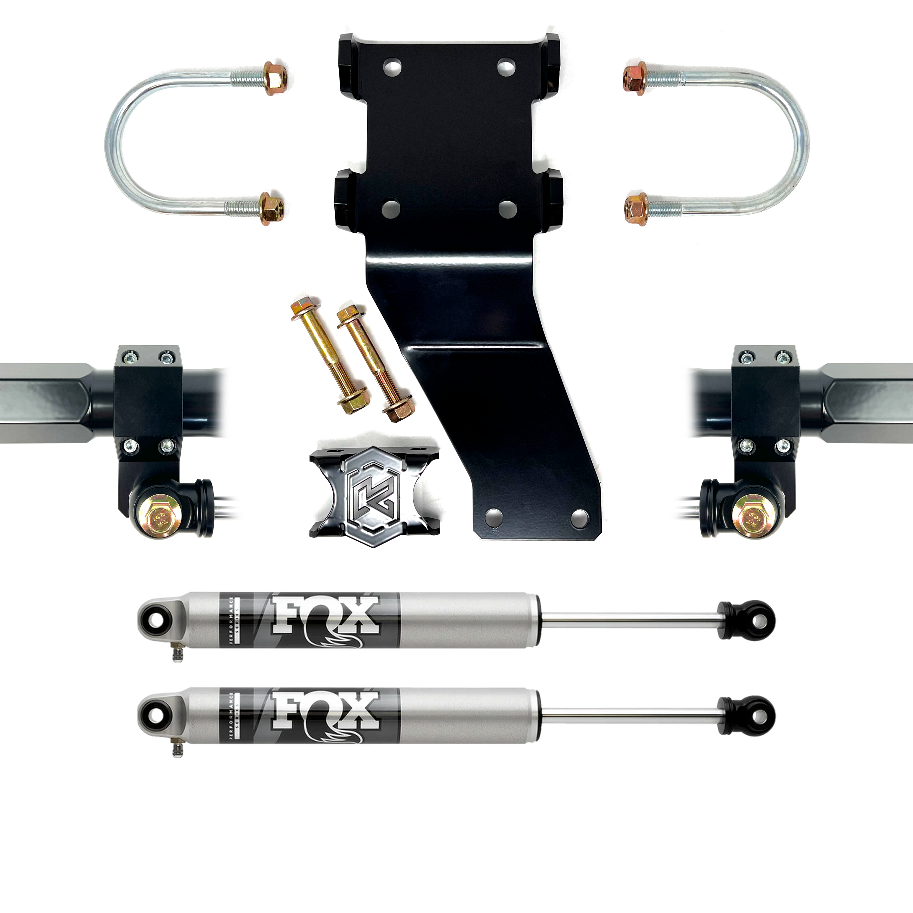 FORD SUPER DUTY 2005-2025 DUAL STEERING STABILIZER KIT WITH FOX
