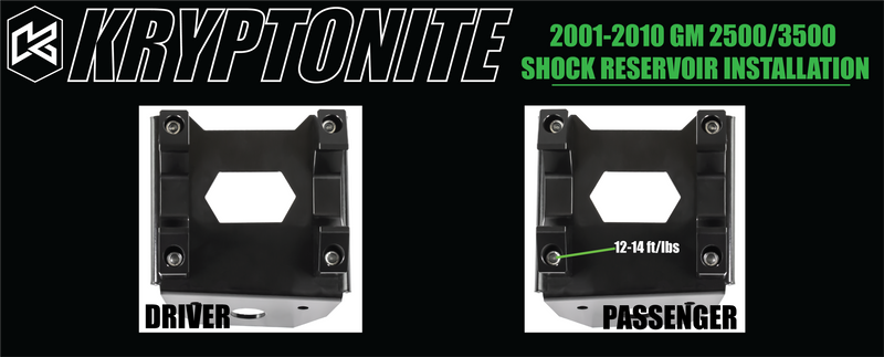 Load image into Gallery viewer, KRYPTONITE DEATH GRIP FRONT SHOCK RESERVOIR MOUNT KIT 2001-2010
