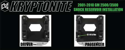 KRYPTONITE DEATH GRIP FRONT SHOCK RESERVOIR MOUNT KIT 2001-2010