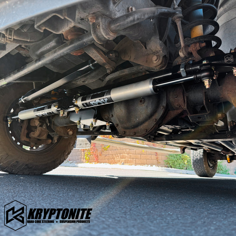 Load image into Gallery viewer, KRYPTONITE RAM 2500/3500 DEATH GRIP DUAL STEERING STABILIZER KIT WITH FOX 2.0 SHOCKS 2003-2013
