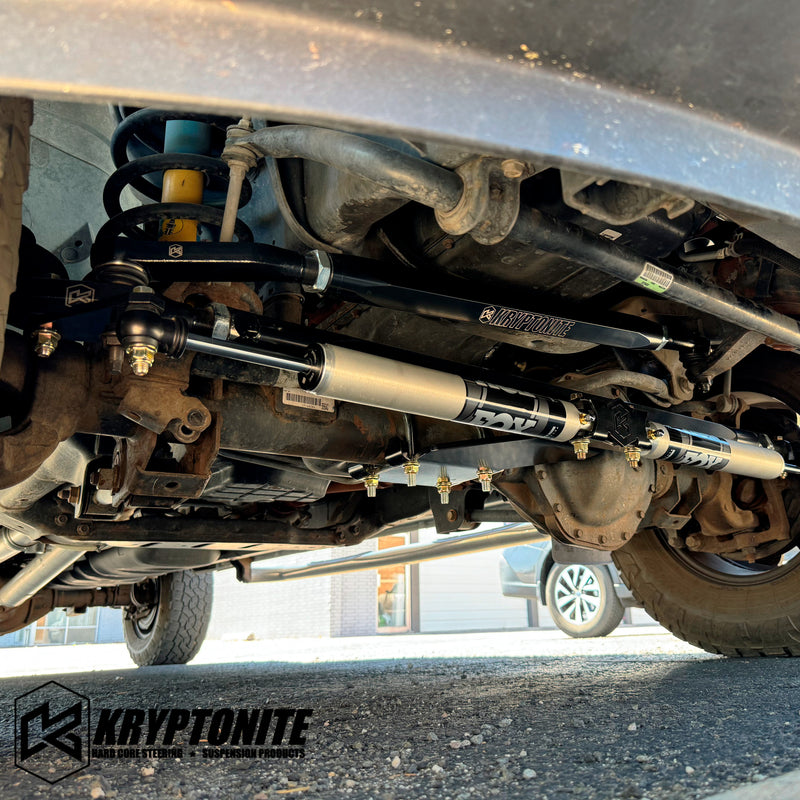 Load image into Gallery viewer, KRYPTONITE RAM 2500/3500 DEATH GRIP DUAL STEERING STABILIZER KIT WITH FOX 2.0 SHOCKS 2003-2013
