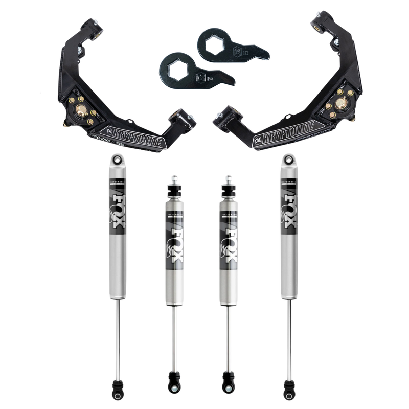 Load image into Gallery viewer, Kryptonite Stage 3 Leveling Kit with Fox Shocks for 2001–2010 Chevy/GMC HD Trucks &amp; 2002–2009 Hummer H2
