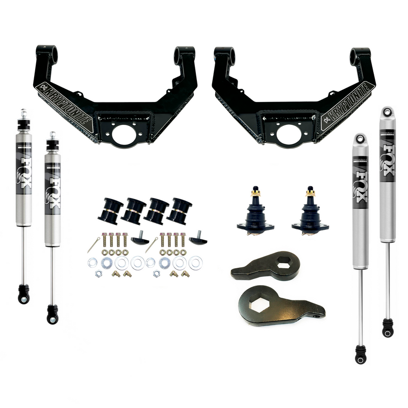 Load image into Gallery viewer, KRYPTONITE STAGE 3 LEVELING KIT WITH FOX SHOCKS FOR 2001–2010 CHEVY/GMC HD TRUCKS &amp; 2002–2009 HUMMER H2
