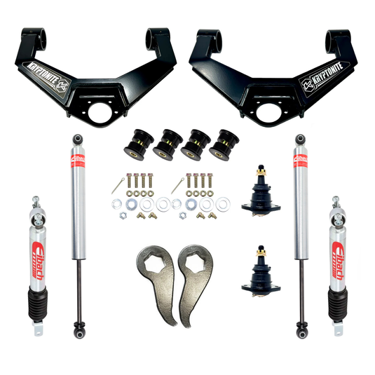 KRYPTONITE STAGE 3 LEVELING KIT WITH EIBACH SHOCKS FOR 2020-2025 CHEVY/GMC 2500HD/3500HD