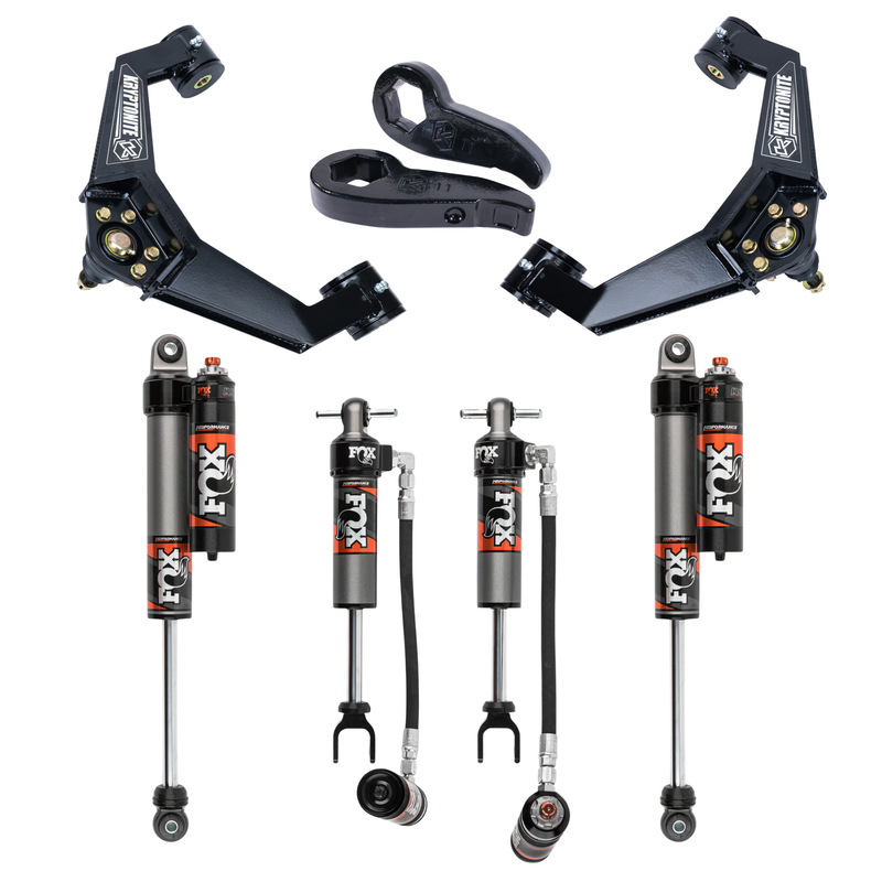 Load image into Gallery viewer, Kryptonite Stage 3 Leveling Kit with Fox 2.5 Performance Elite Shocks for 2011-2019 Chevy/GMC 2500HD/3500HD

