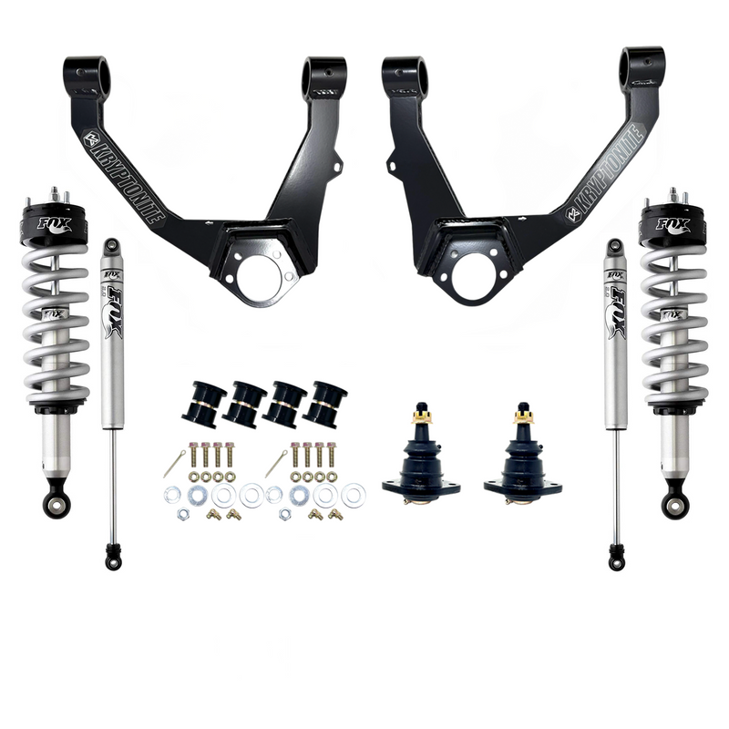 Load image into Gallery viewer, KRYPTONITE STAGE 3 LEVELING KIT WITH FOX SHOCKS FOR 2007–2018 1/2 TON 6-LUG CHEVY/GMC TRUCKS
