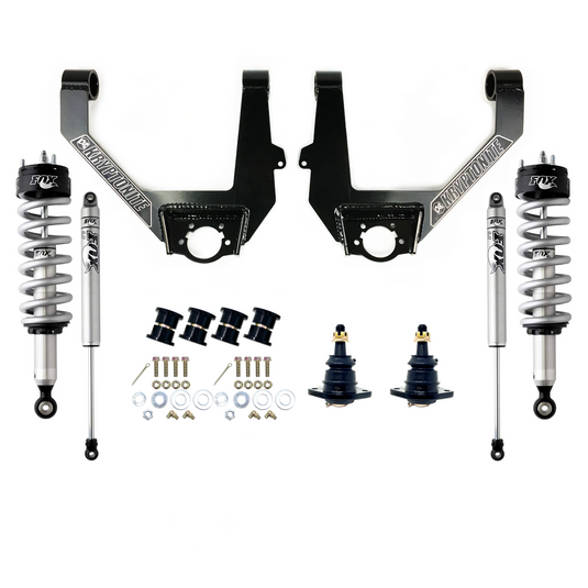 KRYPTONITE STAGE 3 LEVELING KIT WITH FOX SHOCKS FOR 1/2 TON 6-LUG CHEVY/GMC TRUCKS 2007–2018