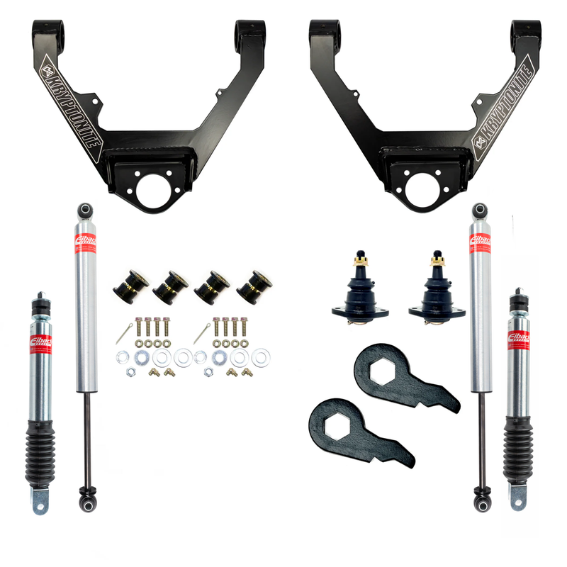 Load image into Gallery viewer, KRYPTONITE STAGE 3 LEVELING KIT WITH EIBACH SHOCKS FOR 1999-2006 GM 1500 6 LUG TRUCKS/SUVS
