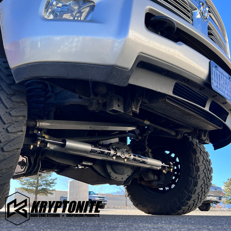 Load image into Gallery viewer, KRYPTONITE RAM 2500/3500 DEATH GRIP DUAL STEERING STABILIZER KIT WITH FOX 2.0 SHOCKS 2014-2024
