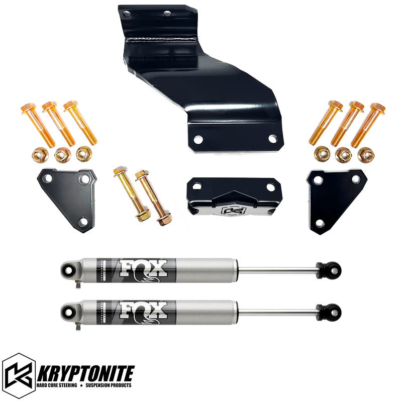 Load image into Gallery viewer, KRYPTONITE RAM 2500/3500 DEATH GRIP DUAL STEERING STABILIZER KIT WITH FOX 2.0 SHOCKS 2014-2024
