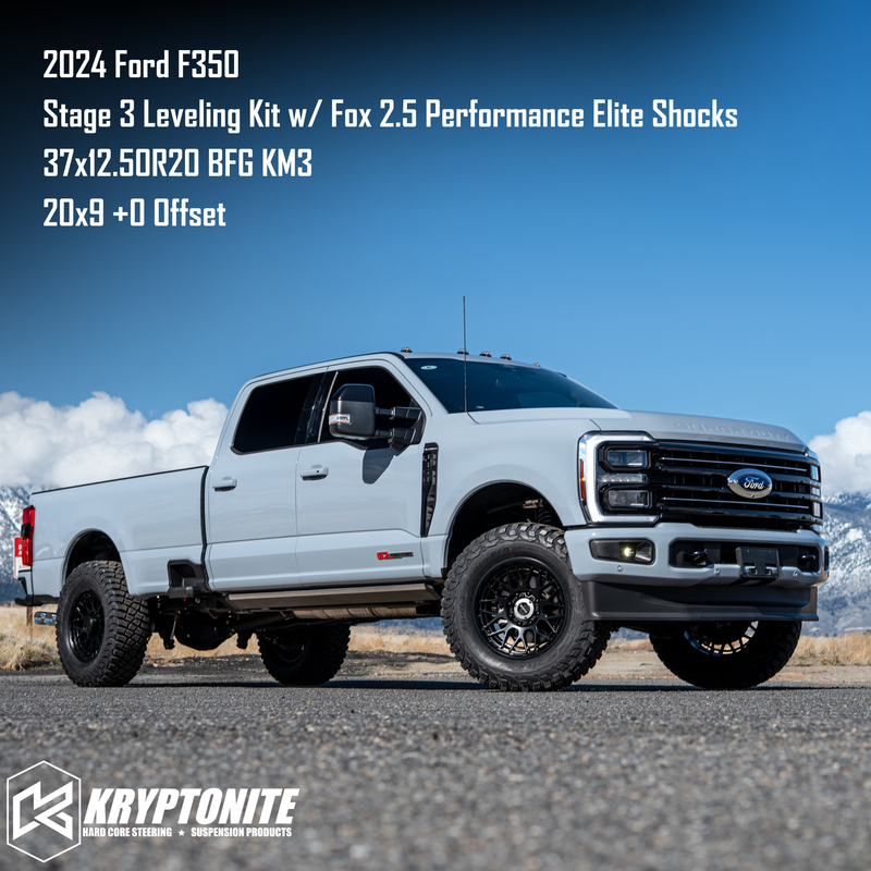 Load image into Gallery viewer, KRYPTONITE STAGE 2 LEVELING KIT WITH FOX PERFORMANCE ELITE SHOCKS FOR 2017-2022 FORD SUPER DUTY F250/F350

