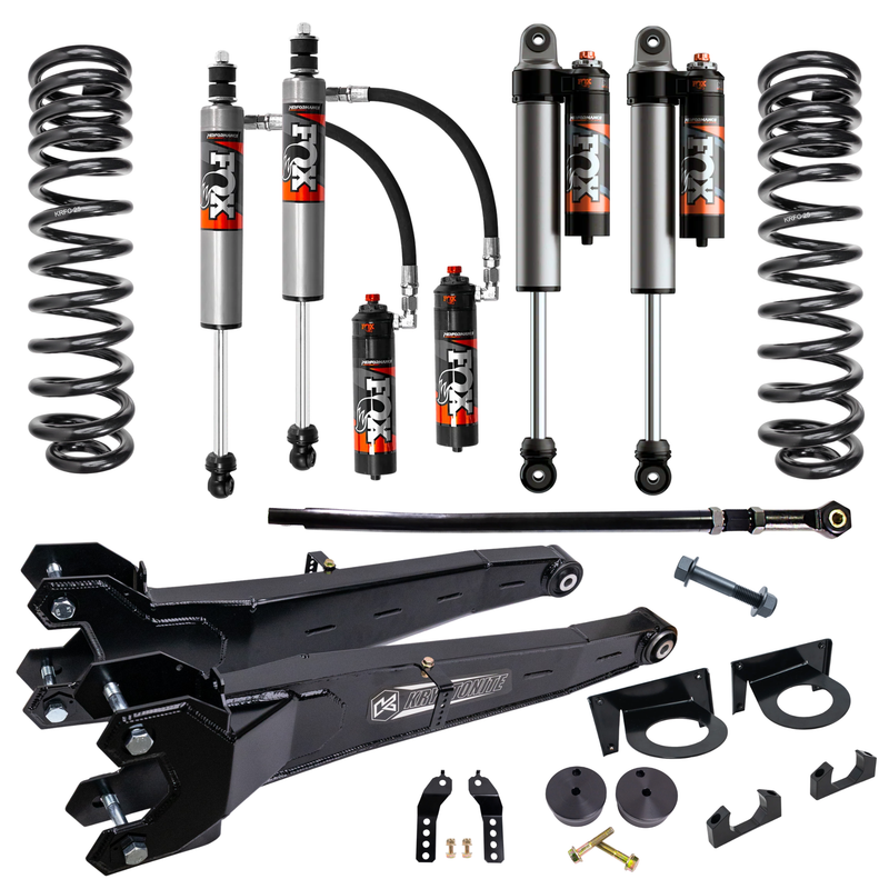 Load image into Gallery viewer, Kryptonite Stage 3 Leveling Kit with Fox 2.5 Performance Elite Shocks for 2017-2026 Ford Super Duty F-450/F-550
