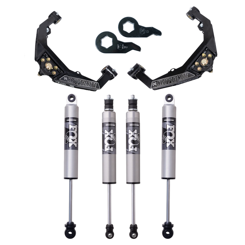 Load image into Gallery viewer, Kryptonite Stage 3 Leveling Kit with Fox 2.5 HTO Shocks for 2001–2010 Chevy/GMC HD Trucks &amp; 2002–2009 Hummer H2
