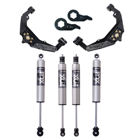 Kryptonite Stage 3 Leveling Kit with Fox 2.5 HTO Shocks for 2001–2010 Chevy/GMC HD Trucks & 2002–2009 Hummer H2